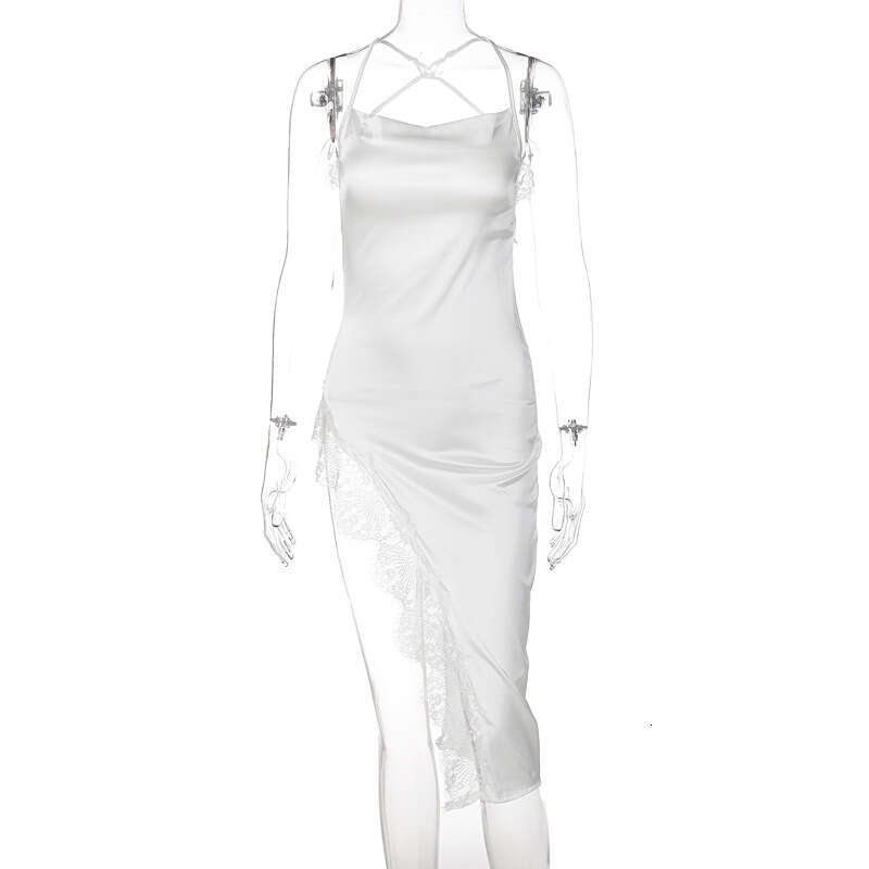 Halter Dress Women S New Summer Fashion Sexy Open Back Slim Fit Lace Hanging Dress For Women Maxi Dress