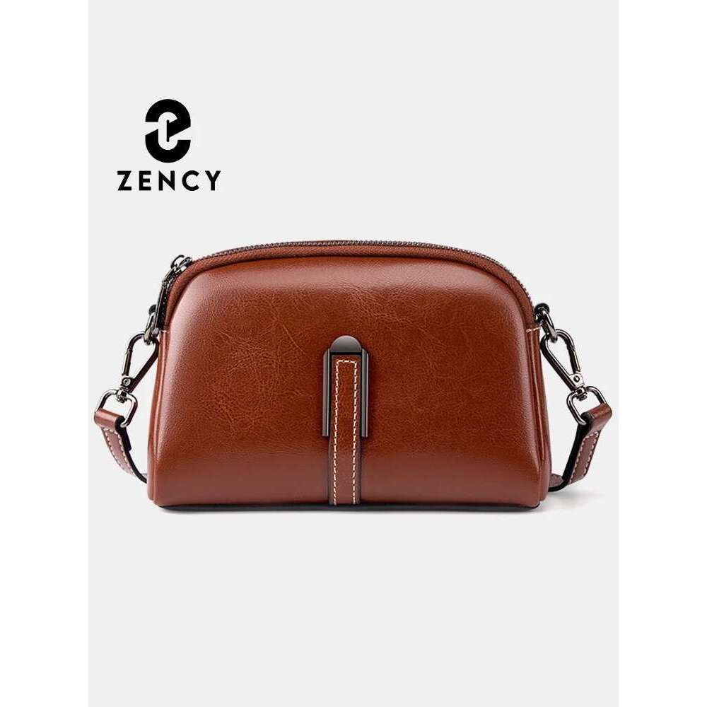 Zency 100% Oil Wax Top Leather Small Crossbody Bags Women Fashion Designer Shoulder Bag For Phone Handbag Purse Messenger