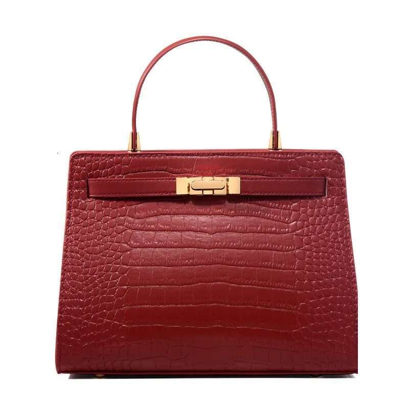 Small Niche Design Shoulder Odino Handbag, Genuine Leather Women's Bag, Red Mother's Bag