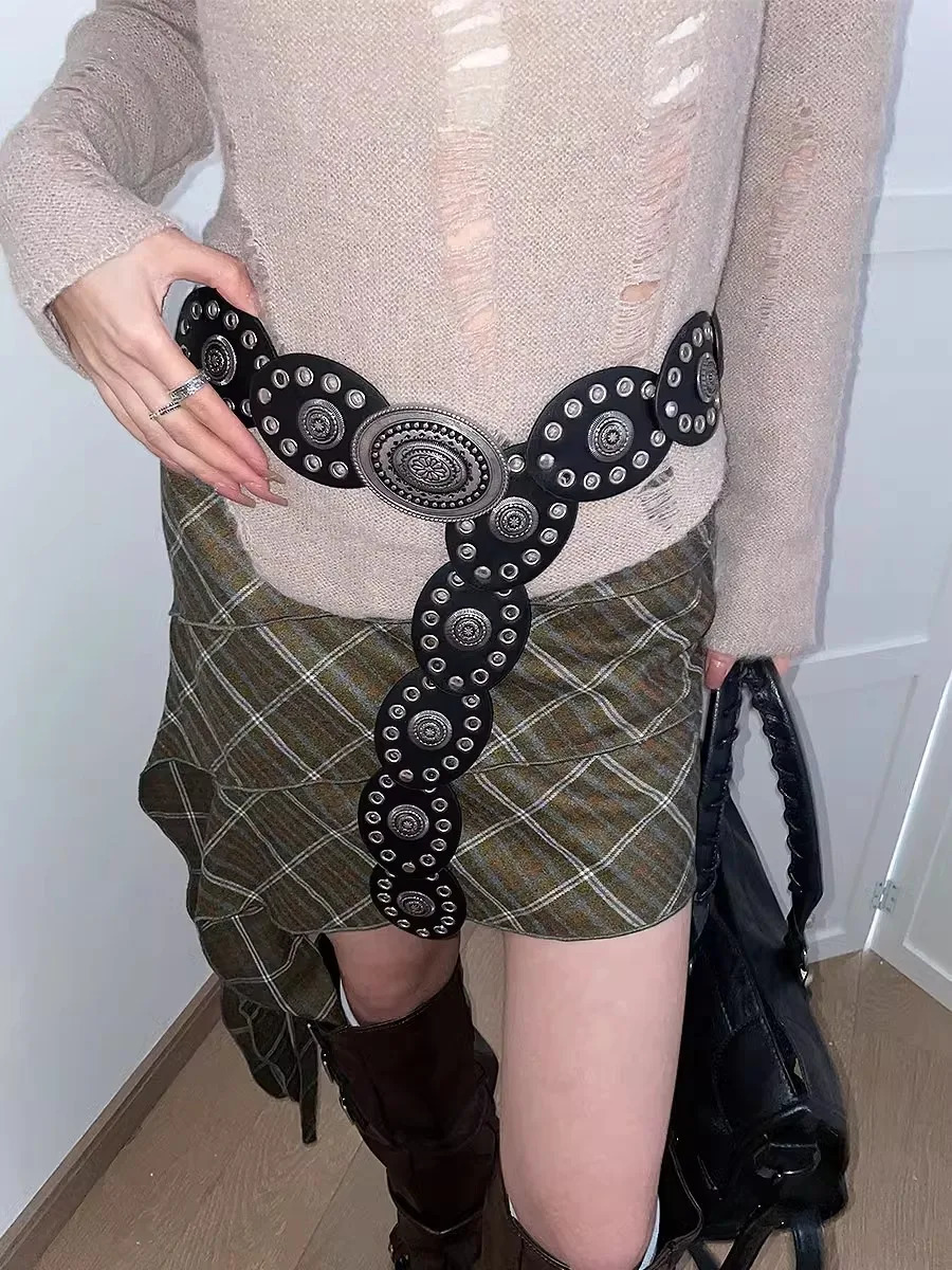 N High-End Vintage Belt Western-Style Jeans With Skirt Jeans Belt Women Wide Version Of The Belt 250519