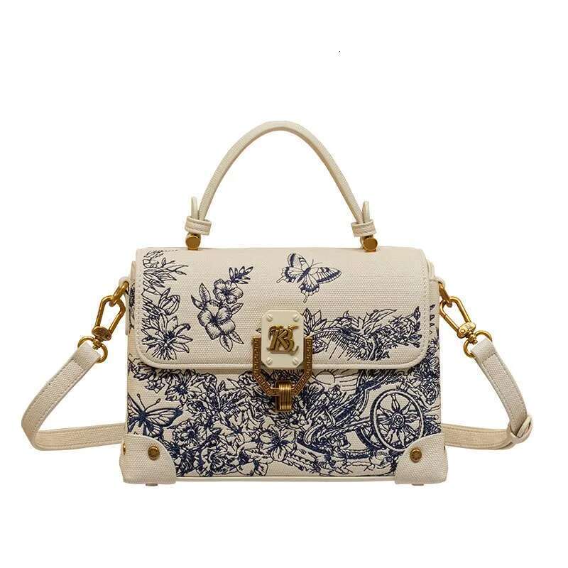 Brand Women's Handbag 2025 New Embroidered Shoulder Fashion Designer High Quality Versatile Cross Side Small Square Bag