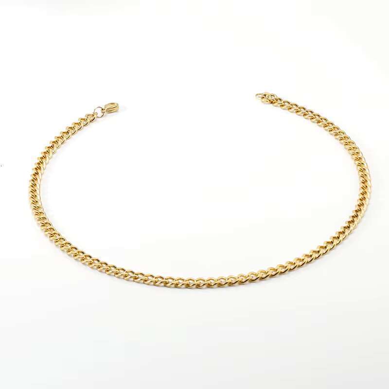 Gold Plated Cuban Link Chain for Men and Women Stainless Steel Hip Hop Necklace and Bracelet Set Tarnish Resistant Statement Jewelry