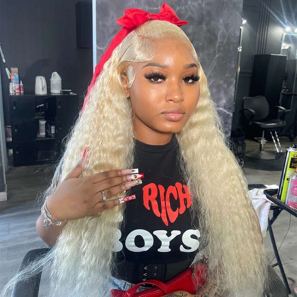 Silkwave 13x6 HD Frontal 613 Blonde Front Curly Human Hair Wigs For Women 13x4 Water Wave Transparent Lace Colored Wig