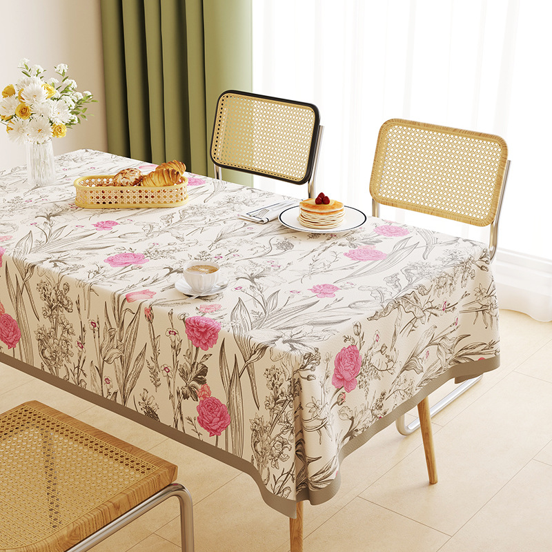 T0471 new lambskin printed tablecloth light luxury atmosphere tablecloth waterproof and oil-proof washable coffee table cloth heat insulation