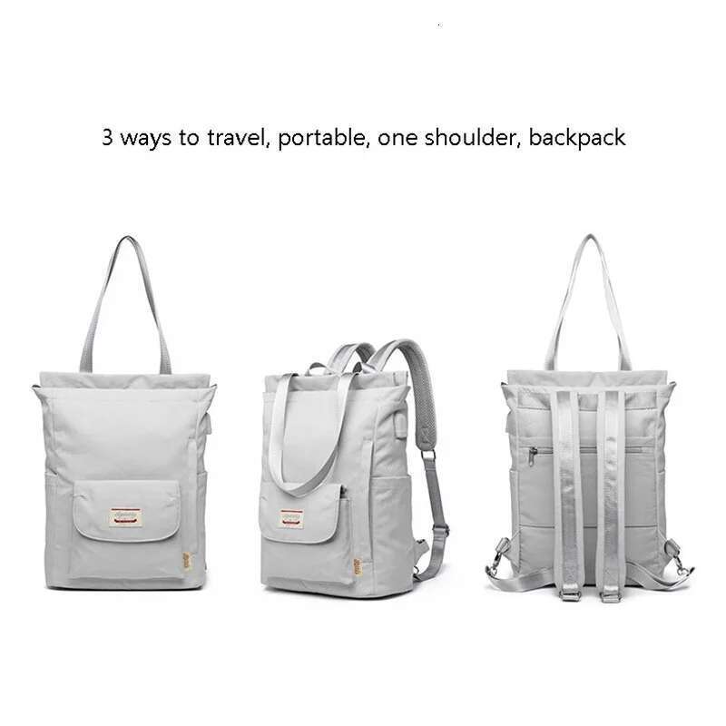 Women backpack Waterproof Stylish Laptop 13 13.3 14 15.6 inch Korean Fashion Oxford Canvas USB College Backpack bag fem