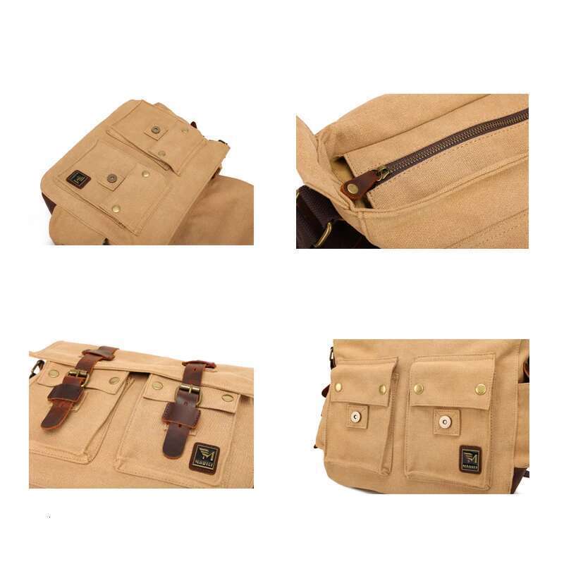 Vintage Men's Travel Crossbody Canvas With Mad Horse Messenger Bag For Men And Women Casual Shoulder Bag