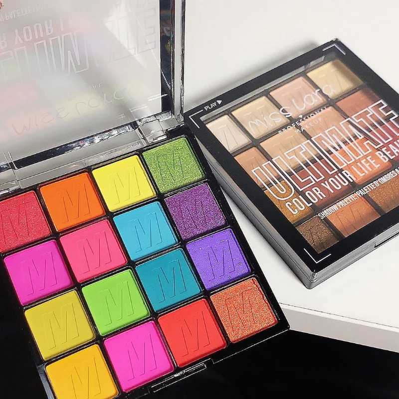 Rich Color Eyeshadow Plate Glitter Pearlescent Eye Shadow 16-color Ultimate Shadow Palette Bright Green Blue Eye Makeup CosmeticXJ250520