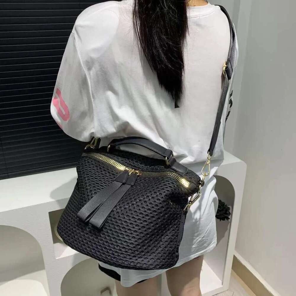Women's Fashion Mesh Lightweight Bag Daily Use Portable Wide Shoulder Strap Multifunctional Crossbody Handbag