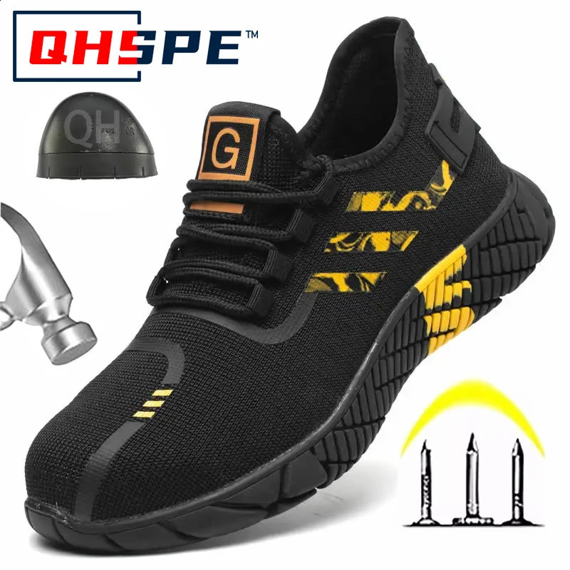 Work Sneakers Mens Safety Shoes Construction steel toe work Shoes Safety boots Mens shoes Puncture proof work summer 250519