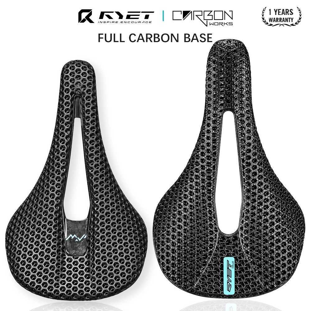 RYET 3D Bike Carbon Saddle 140mm 143mm Super Light Road Racing 3D/EVA Saddles Bicycle Cushion Cycling Seating Part R250520
