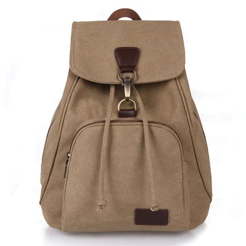 Women Canvas Backpack Female Vintage Pure Cotton Travel Fashion Drawstring Laptop School Bags Shoulder Bag For Teenage Girls