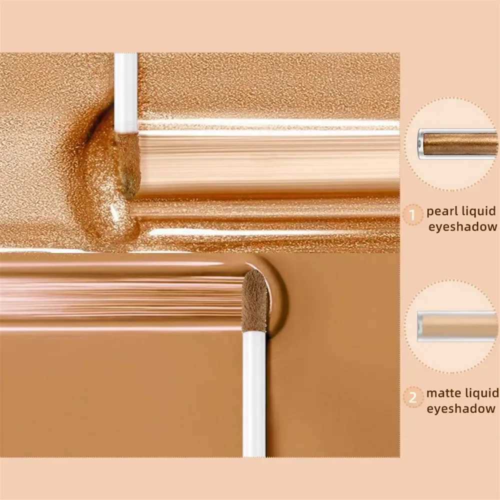 Double-head Matte Shimmer Liquid Eyeshadow Glitter Eye Makeup Pearlescent Lying Silkworm Shiny Natural Long-lasting CosmeticsXJ250520