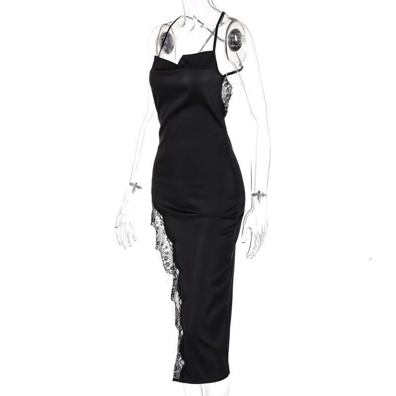Halter Dress Women S New Summer Fashion Sexy Open Back Slim Fit Lace Hanging Dress For Women Maxi Dress