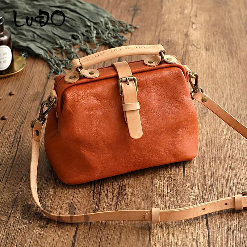 Handmade Genuine Women Handbags Vintage Real Leather Doctor Simple Retro Female Shoulder Messenger Bag New Original