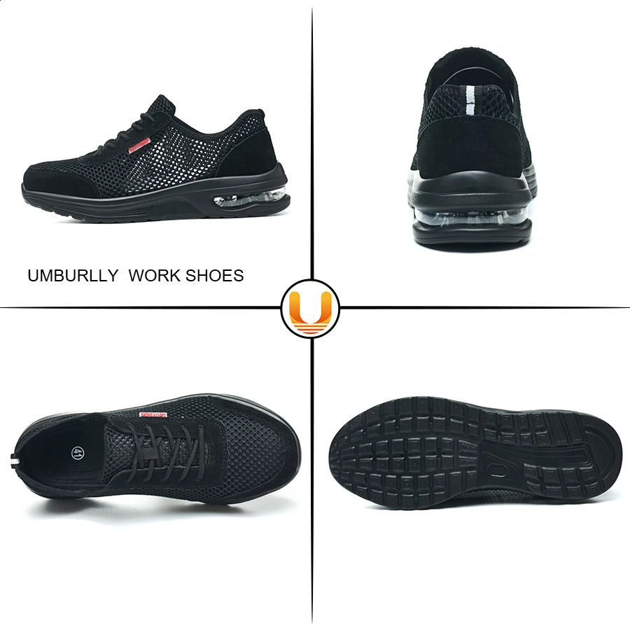 Mens Summer Mesh Breathable Steel Toe Safety Shoes Anti-Smash Puncture Proof Comfortable Outdoor Work Shoes 250519