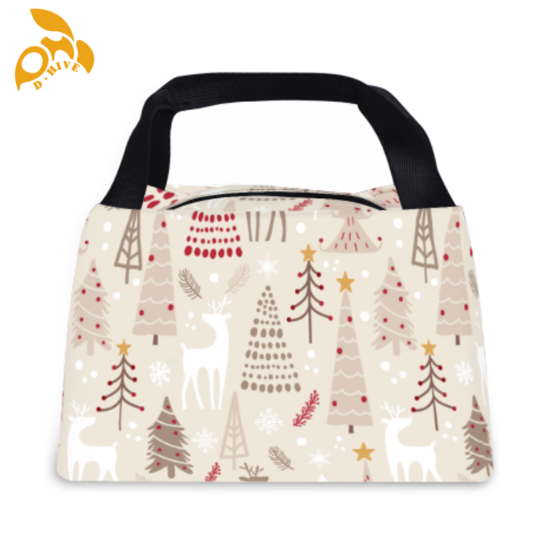 Free delivery. fashion top designers customize round, beige and white semi-long, lightweight, simple and portable hand-held insulated lunch bags