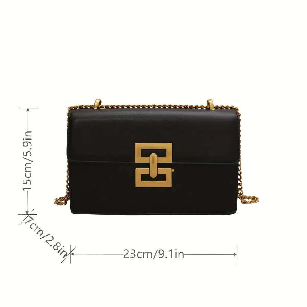 Minimalist Classic Crossbody Square PU Leather Flip Wallet Women's Casual Handbag and Shoulder Bag