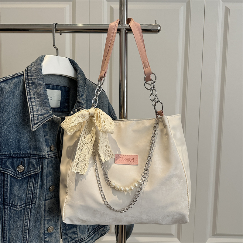Free Delivery Designer Bag Leisure Large Capacity Chain 2025 New Spring College Student Class Fashionable Commuting Shoulder Tote Luxury Bag