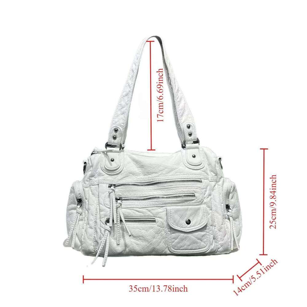 Ladies' Fashion Y2k Spicy Girl Retro Tote Bag, Large Capacity Vintage Multi Pocket Shoulder Bag