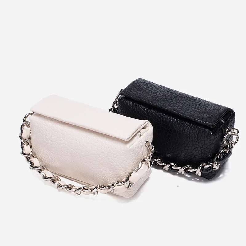 Trendy Texture Chain Crossbody Bag, Fashionable Lychee Pattern Temperament, Versatile Bag For Women