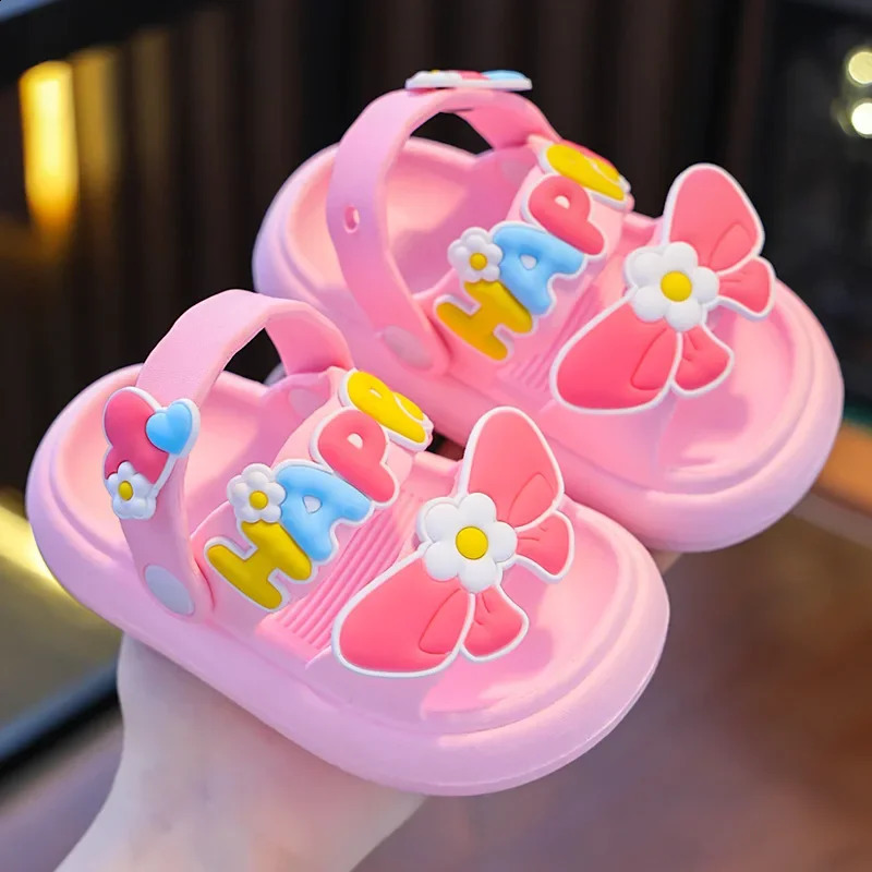 Summer Cute Bow Decoration Toddler Sandals For Aged 0-5 Children Girl Slippers Non-slip Prewalker Flip Flops Home Kids Shoes 250519