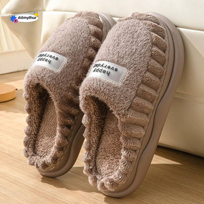EVA Soft Sole Fluffy Slippers Women Winter Thick Warm Fur Anti-Slip Comfortable In Door Fashion ddmythur