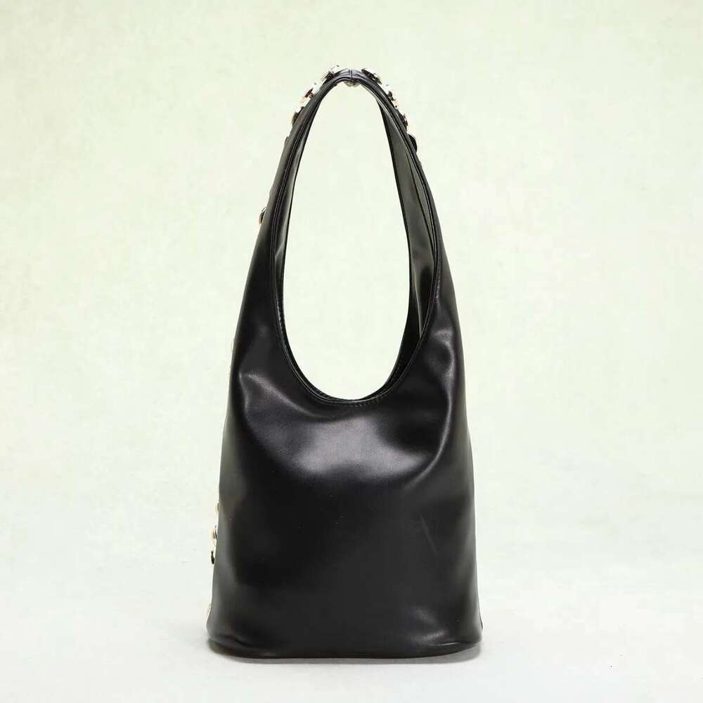 2025 New Women's DIY Pure Hand-sewn Button High-end Sense Underarm Bag, Bucket Shoulder Bags, Handbags