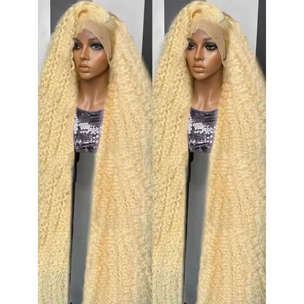 Curly 613 Blond Deep 13x6 Frontal Wigs Human Hair 40 Inch Brazilian Colored Water Wave 13x4 Lace Front Wig For Women