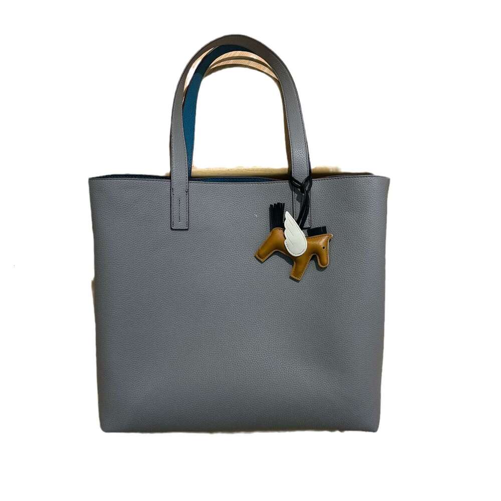 double sided shopping high order design ultra fiber leather inner outer tote large capacity shoulder bag can be printed with japanese and korean trend