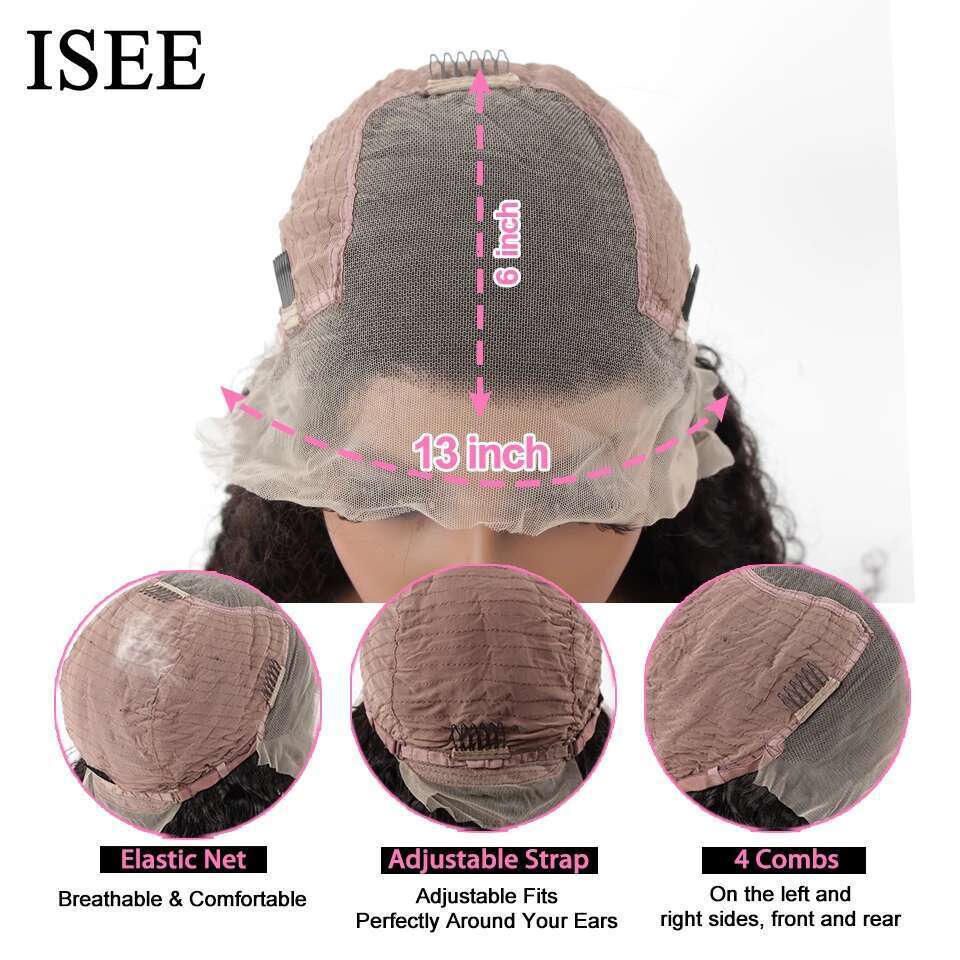 ISEE HAIR 13x6 Front For Women Brazilian Human Hair Body Wave HD Transparent Lace Frontal Wigs