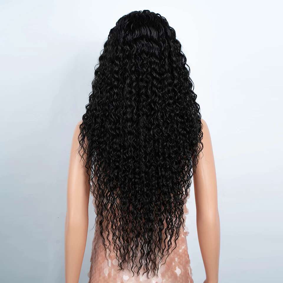 Synthetic 30 Inch Long Curly Hair Wigs For Women Ombre Brown HD Lace Front Cosplay Wig Heat Resistant