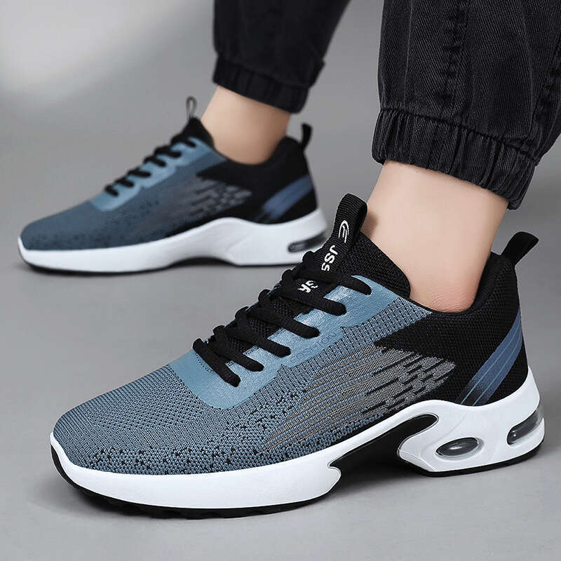 Men's Summer 2025 Air Cushion Soft Bottom Sports Single Shoe Flyknit Shoes for Men