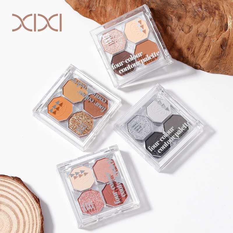 Smoky Silver Gray Black Eyeshadow Palette Dark Punk Glitter 4 Colors Eye Shadow Waterproof Easy Coloring Pink Brown Eye MakeupXJ250520