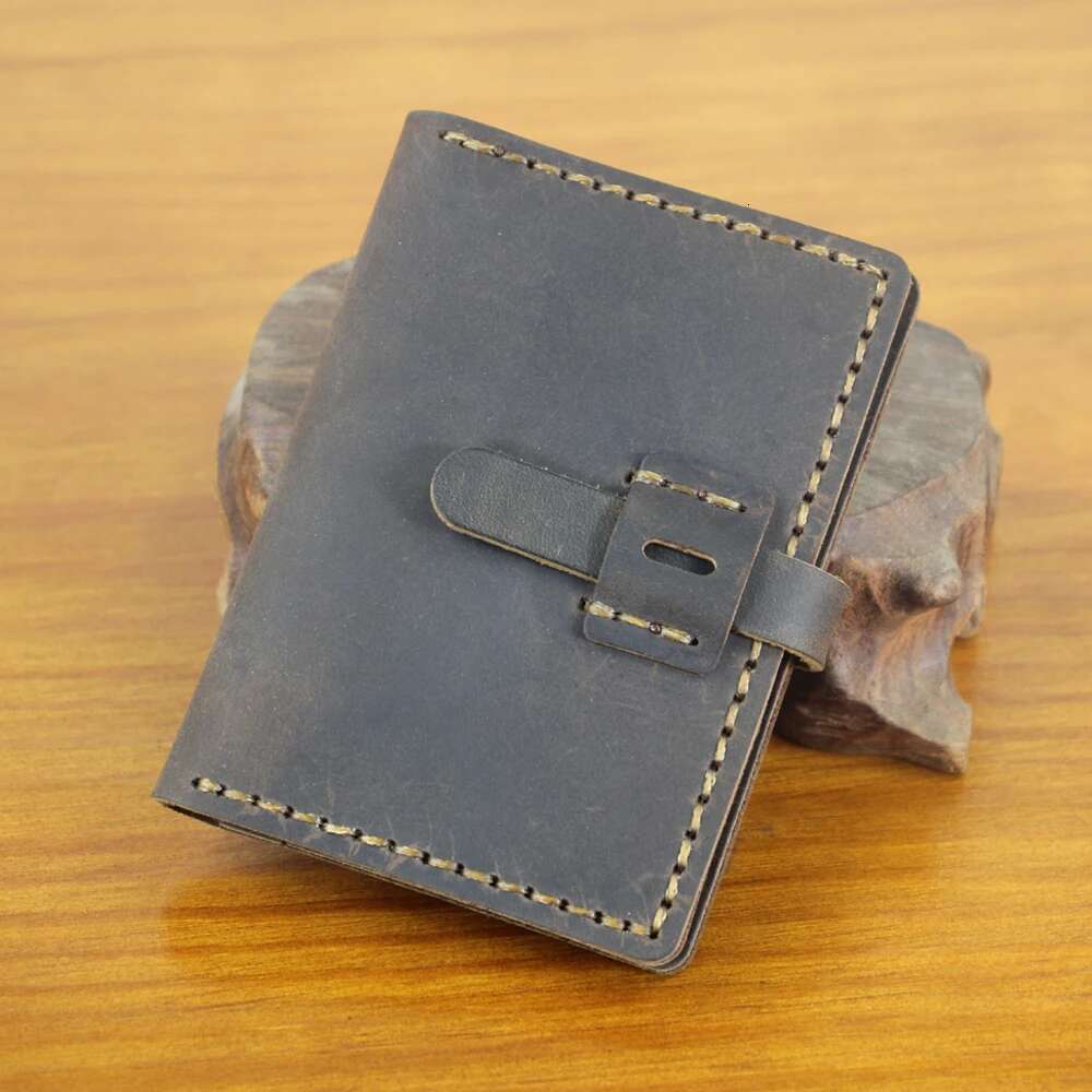 High Quality Handmade Genuine Holder Men Wallet ID Business Card Sleeve Leather Women Bifold Purse Small MC431