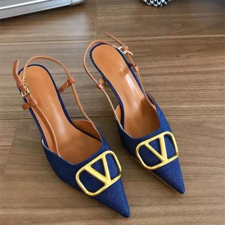 free shipping designer sandals women slippers slides womens blue denim indoor outdoor casual shoe trainers sneakers new