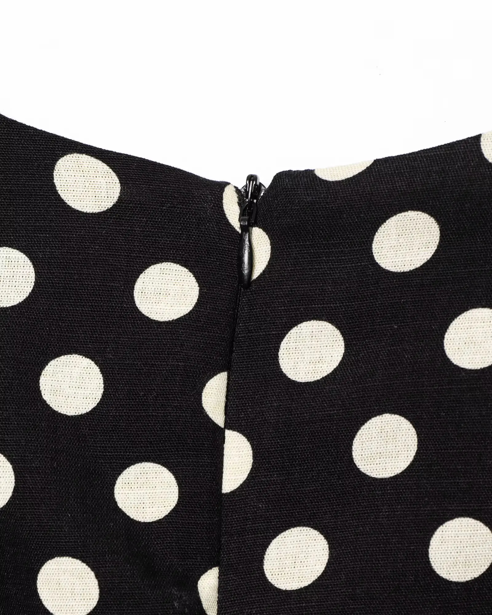 European and American style temperament retro round neck sleeveless polka dot dress 250520