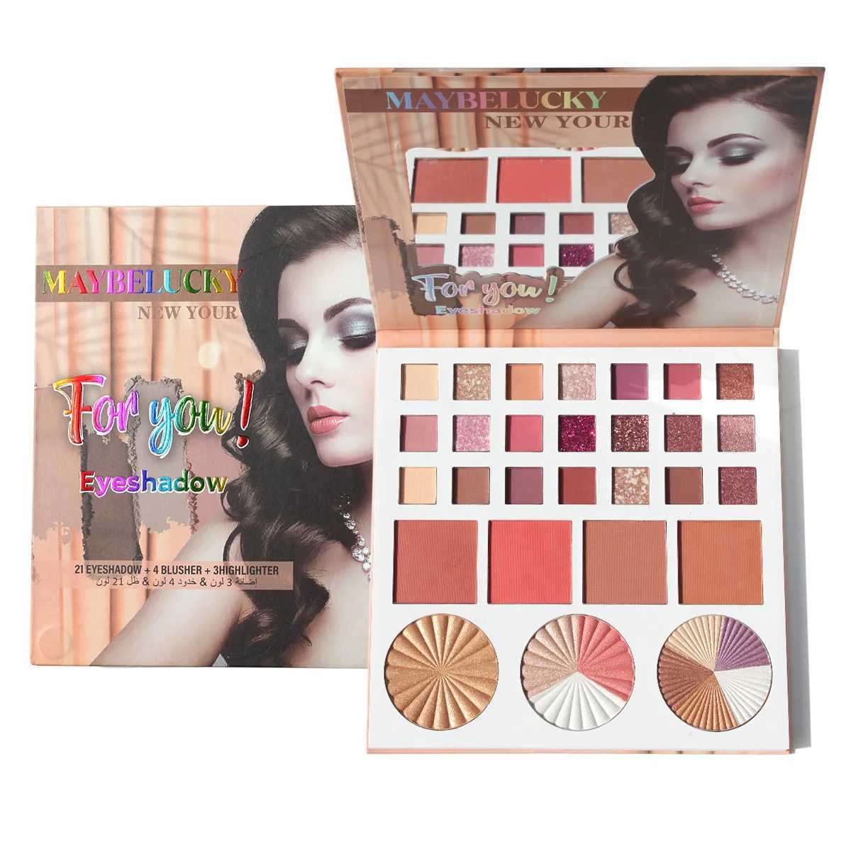 Makeup Palette Travel Set 21 Color Eyeshadow 4 Color Blush 3 Color Highlight Matte Shimmer Women Eye Shadow Waterproof CosmeticsXJ250520