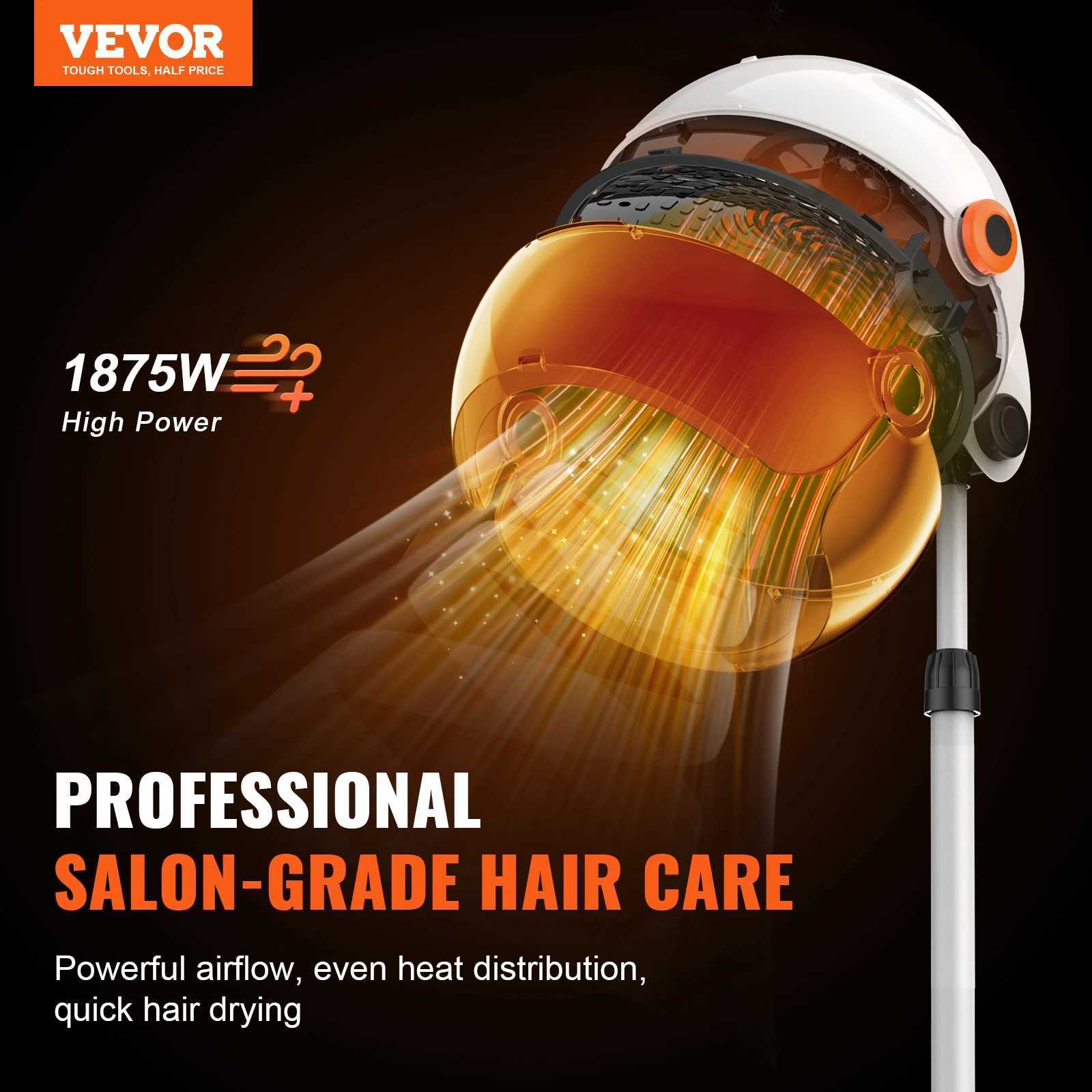 SKYSHALO Salon-Grade Hair Dryer 1875W Powerful Stand Dryer Adjustable Timer and 3 Heat/Speed Options Mobile Base with Wheels z250520