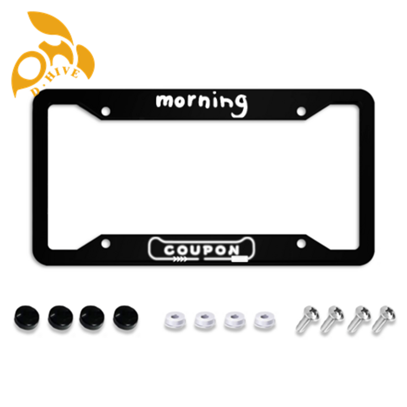 Free Shipping designer customized Exterior Accessories License Plate Frames Four holes printing black fashion