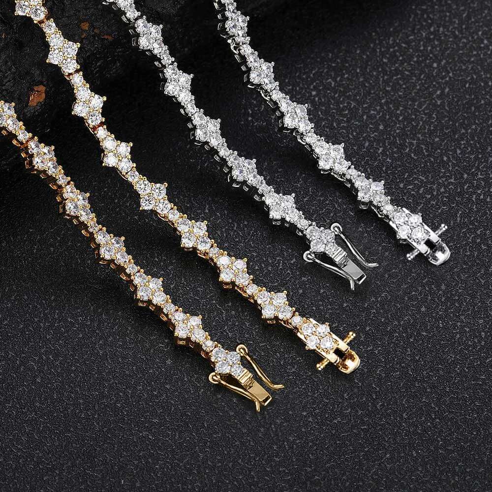 3mm Moissanite Tennis Bracelet Original S925 Sterling Silver Plated 18k White Gold Hiphop Party Jewelry Bracelets for Women Man