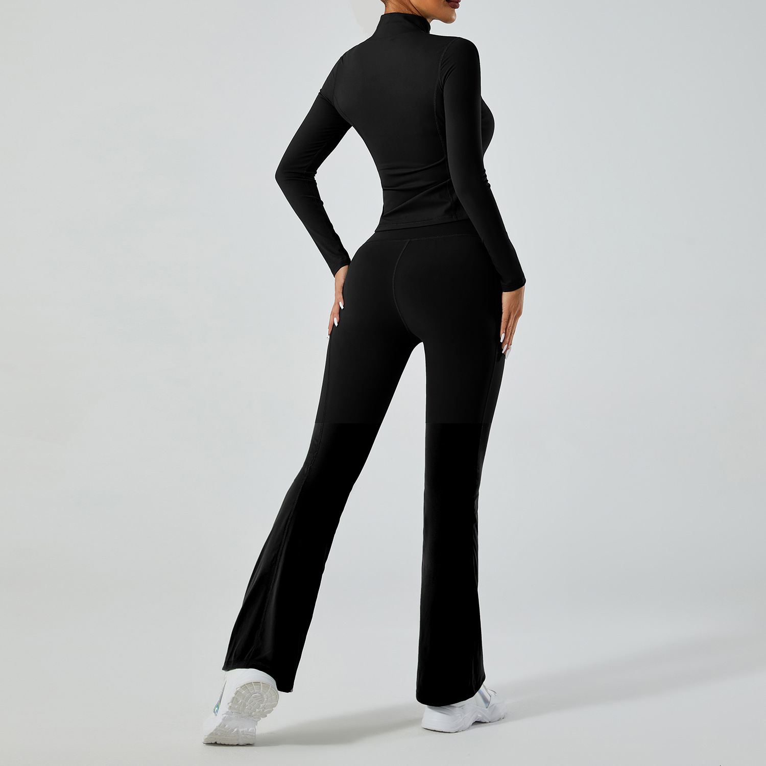 Shaved nude sexy jacket, high waist tight fit, hip lifting, fitness yoga pants, sports suit