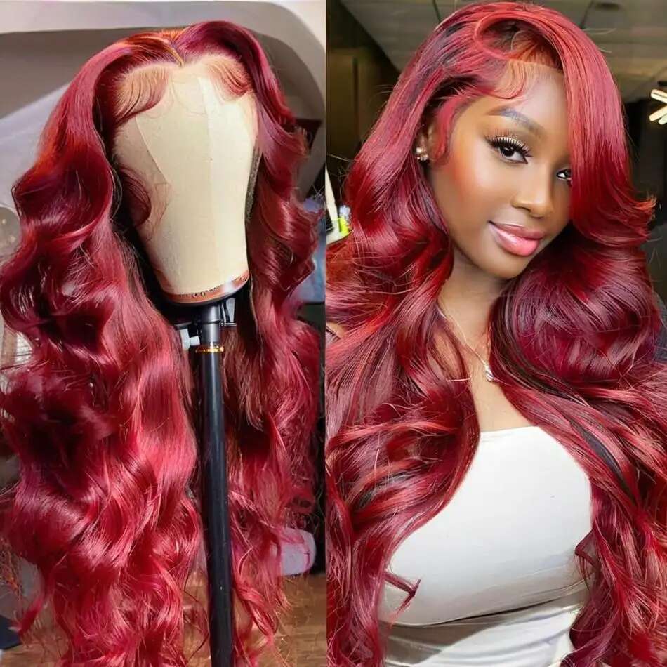 250 Density Bury 13x6 HD Frontal Wig 99j Body Wave 13x4 Front Human Hair Brazilian Lace Wigs