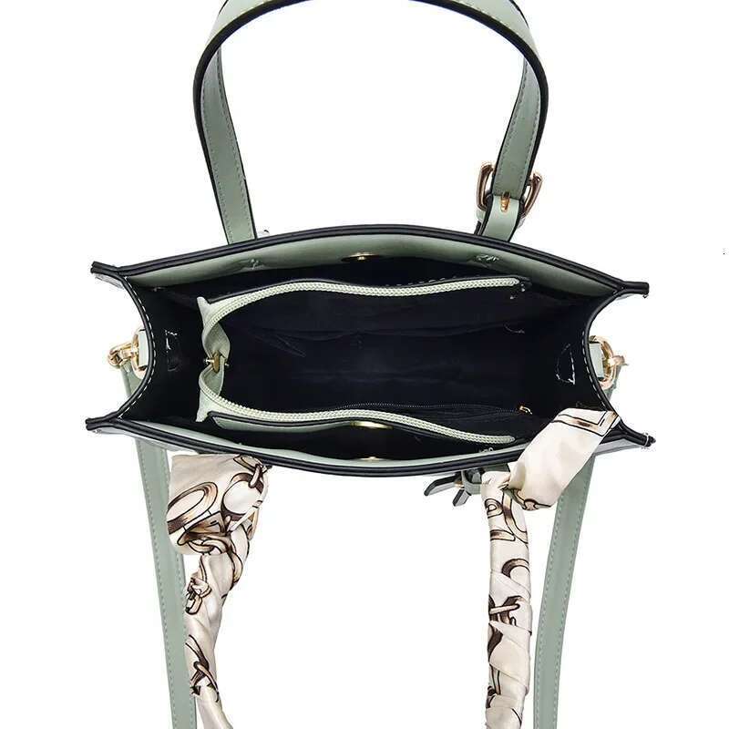 Elegant Ladies Shoulder Messenger Bag Simple PU Lether Square New Fashion Women Bags Large Capacity Silk Scarf Handbag