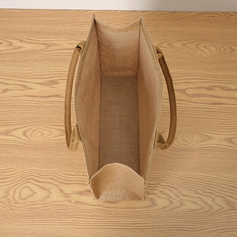 jute tote bag travel handbag picnic tote bag large capacity shoulder bag storage bag 250516