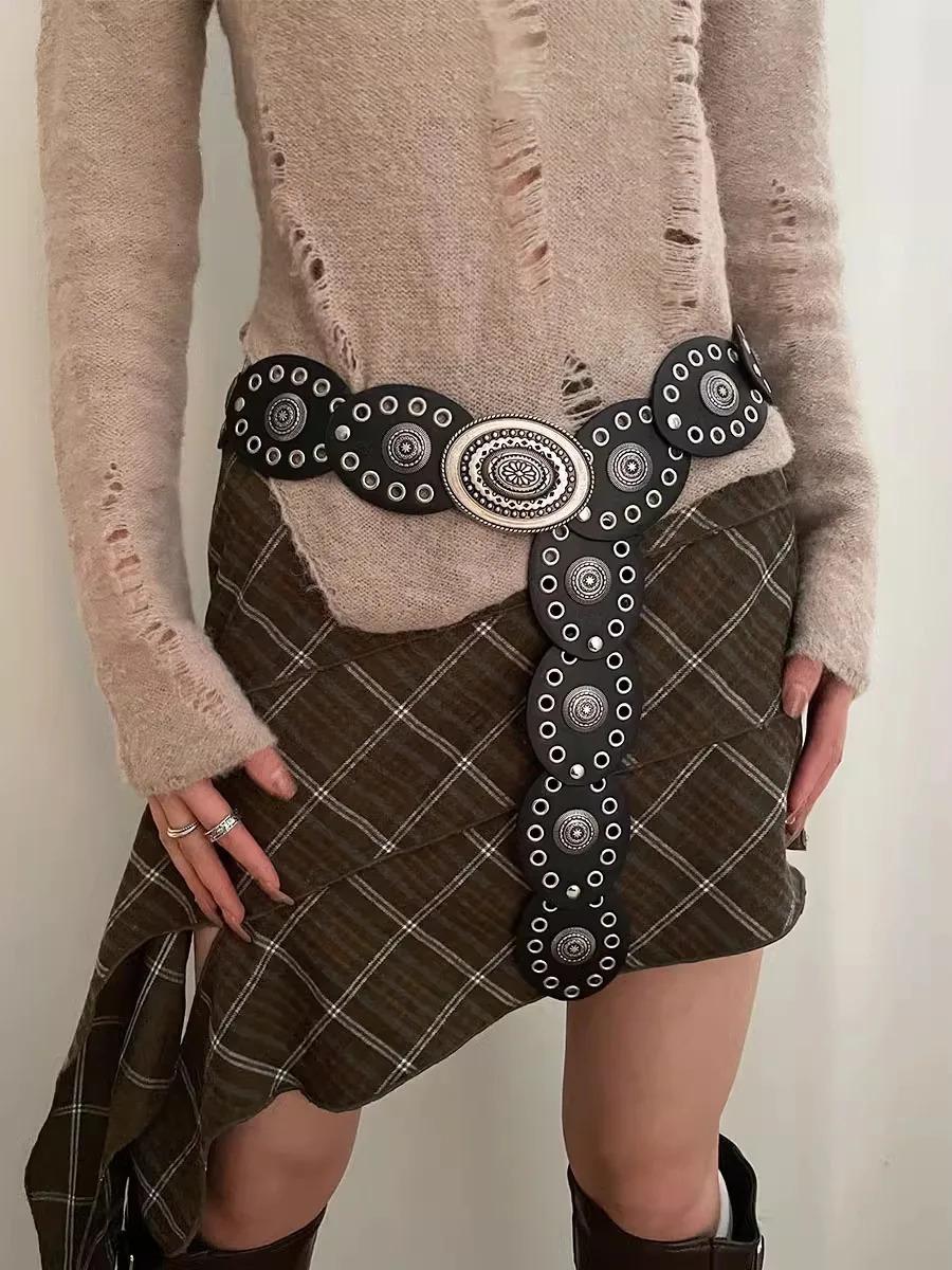 N High-End Vintage Belt Western-Style Jeans With Skirt Jeans Belt Women Wide Version Of The Belt 250519
