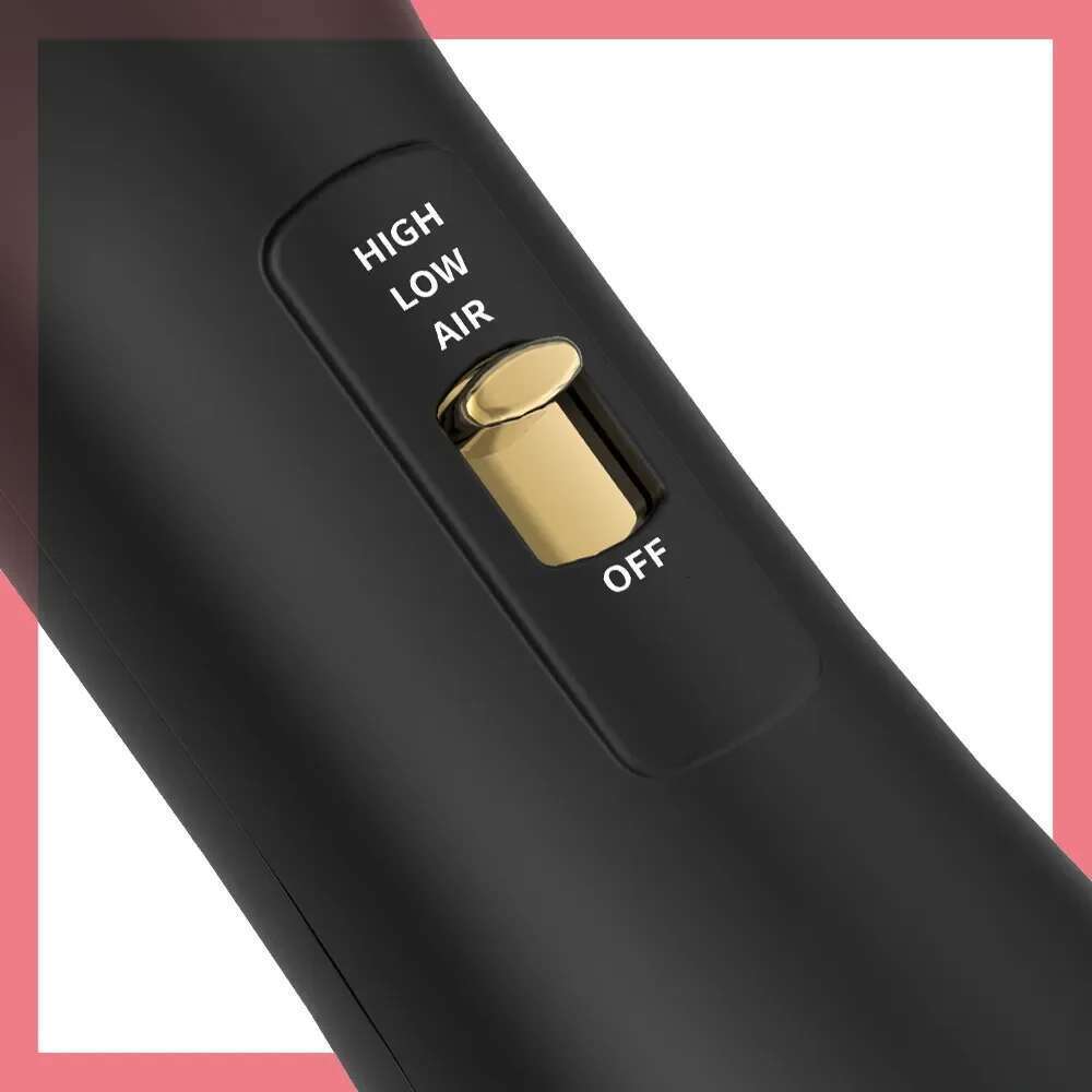 Elegant Black Gold Hair Blow Dryer and Volumizer& One-Step Hot Air Brush 2.0 for Drying&Straightening,&Volumizing