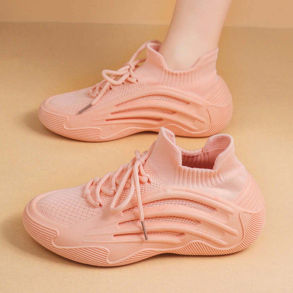 Sock women's spring NEW TOP new style, niche thick fly woven sports and leisure shoes, soft soled breathable fitness running shoes
