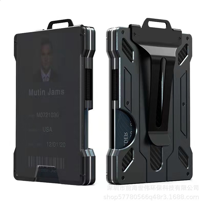 EDC wallet outdoor card clip practical tactics mens wallet aluminum metal mens fashion wallet mini smart magic wallet 241125