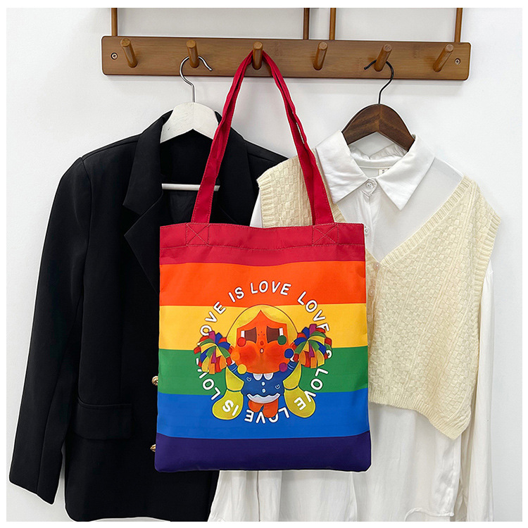 Rainbow Tote Pride Tote Bag Neon Rainbow Splash Drawstring Backpack LGBT