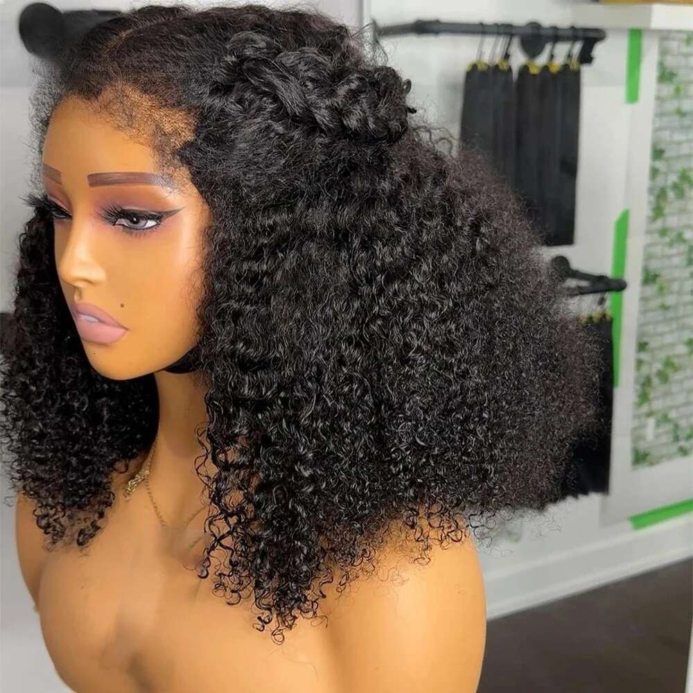 Soft Long Black Kinky Curly 26 inch 180Density Lace Front Wig For Women With BabyHair Preplucked Natural Hairline
